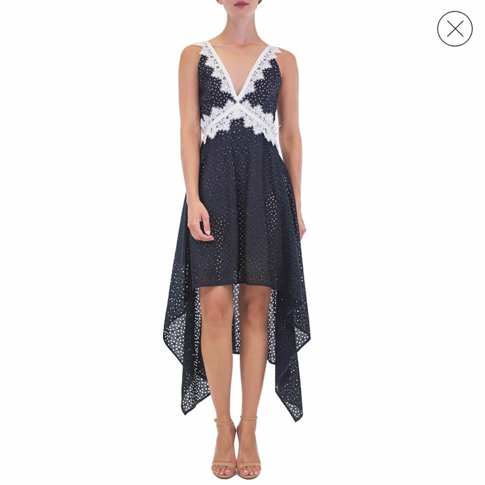 N H A K H A N H : “NYE” Dress in Navy/White